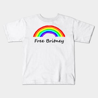 Free Britney Rainbow Typography Kids T-Shirt